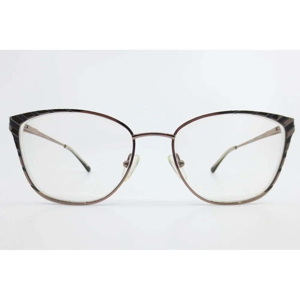 Wittnauer Cordelia Brown Striped Cat Eye Eyeglasses Frames 53-17-135 Demo Lenses